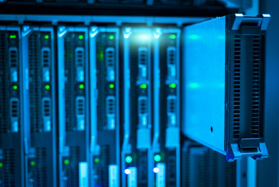 facebook pixel conversion api — Detailed view of a server rack with a focus on technology and data storage.